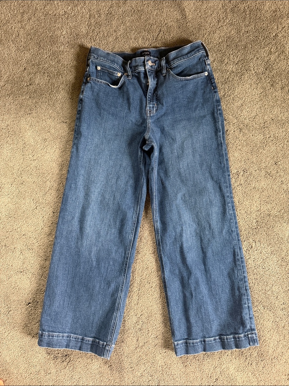 J. Crew Factory Wide-Leg Blue Denim Jeans